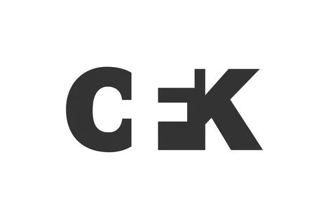CFK logo design. Initial letter C F K bold font style for tech startups, co.. Stock Illustration