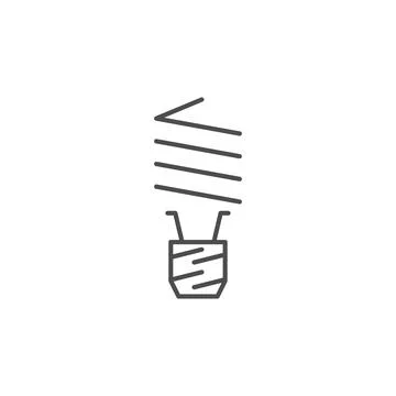 CFL bulb related vector linear icon Stock Illustration