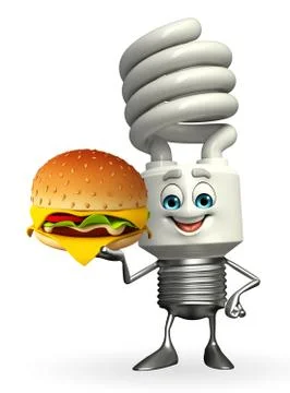 Cfl character with burger Stock Illustration