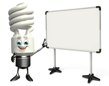 Cfl character with display board Stock Illustration