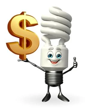 Cfl character with dollar sign Stock Illustration