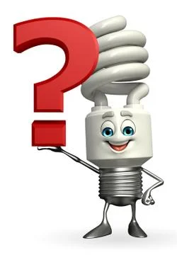 Cfl character with question mark Illustrazione stock