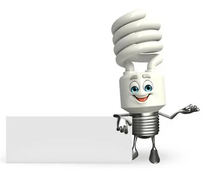 Cfl character with sign Illustrazione stock