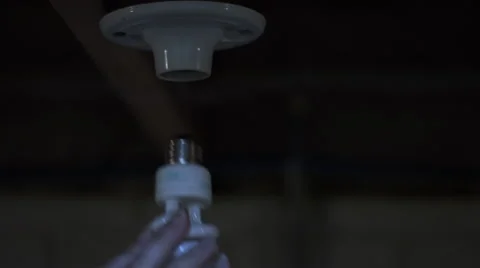 CFL installation and light switched on Stock Footage 41883809