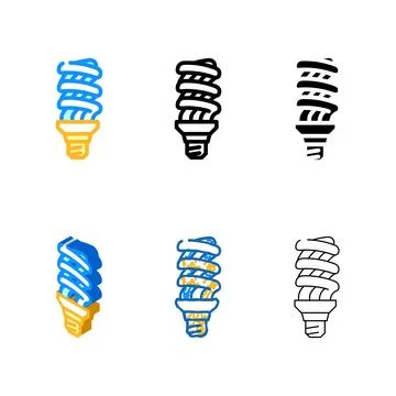 Cfl light bulb color icon vector variety Stock Illustration