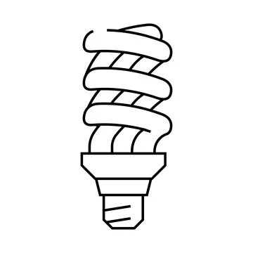 Cfl light bulb line icon vector illustration Stock Illustration