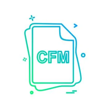 CFM file type icon design vector Stock Illustration