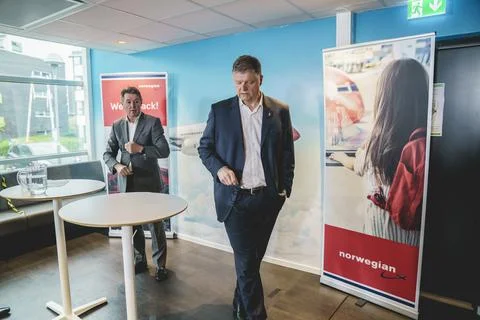 CFO Geir Karlsen to replace CEO of Norwegian Airline, Fornebu, Norway - 26 May 2 스톡 사진