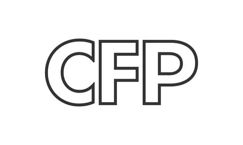 CFP logo design template with strong and modern bold text. Initial based ve.. Stock Illustration