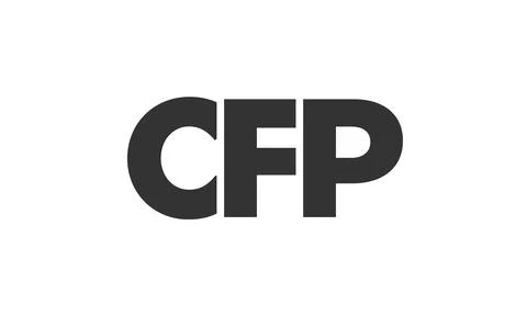 CFP logo design template with strong and modern bold text. Initial based ve.. Stock Illustration