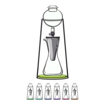 Cfresh ice drip coffee cartoon vector graphic Illustrazione stock