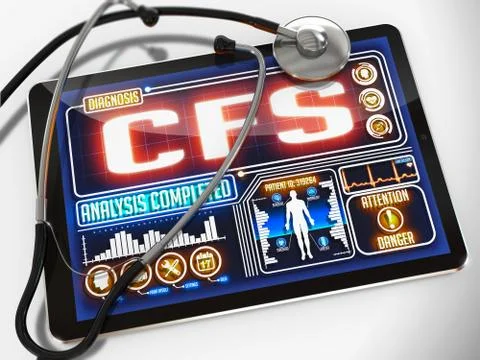 CFS on the Display of Medical Tablet Stock Illustration
