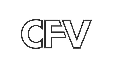 CFV logo design template with strong and modern bold text. Initial based ve.. 库存插图