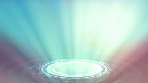 Cg abstract 3D rendering, Neon hi-tech teleport background Stock Illustration