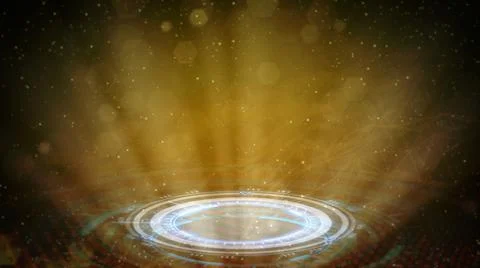 Cg abstract 3D rendering, Neon cyber teleport background Stock Illustration