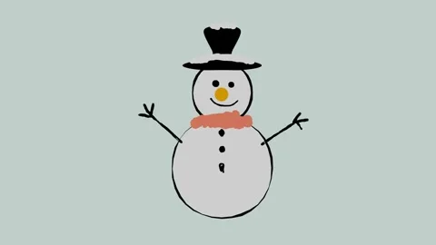 CG Animation Background Snowman Front White Stock Footage 242063964