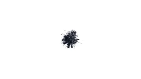 Cg animation of black powder explosion on white background. Wide angle version. 動画素材 78016105