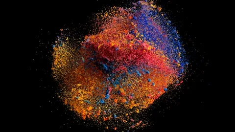 Cg animation of color powder explosion. Stock Footage