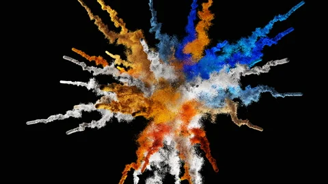 Cg animation of color powder explosion o... | Stock Video | Pond5