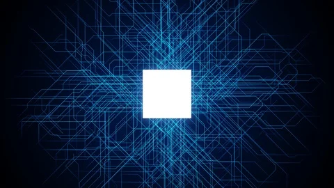 CG animation of electronic circuit. CPU. Microchip. Semiconductor. Stock Footage 130058320