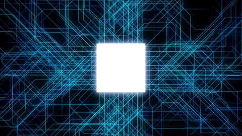 CG animation of electronic circuit. CPU. Microchip. Semiconductor. Stock Footage 130058413