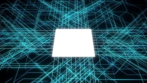 CG animation of electronic circuit. CPU. Microchip. Semiconductor. Stock Footage 130058494