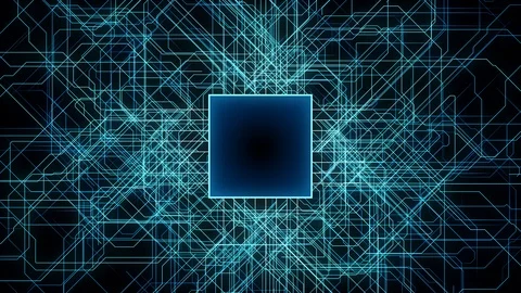 CG animation of electronic circuit. CPU. Microchip. Semiconductor. Stock Footage 130058536