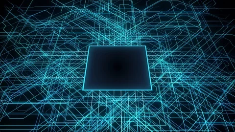 CG animation of electronic circuit. CPU. Microchip. Semiconductor. Stock Footage 130058561
