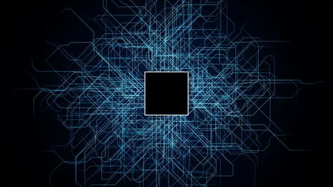 CG animation of electronic circuit. CPU. Microchip. Semiconductor. Stock Footage 130058702