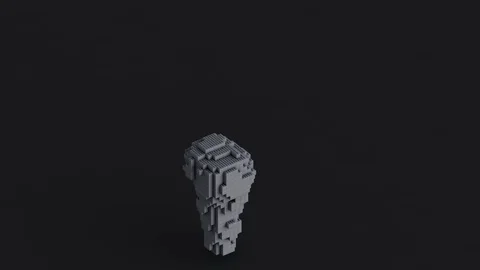 Cg animation of the explosion of black Lego bricks, blocks. Stock Footage 106388524