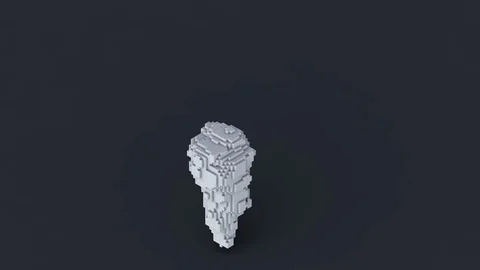 Cg animation of the explosion of black Lego bricks, blocks. Stock Footage 106445616