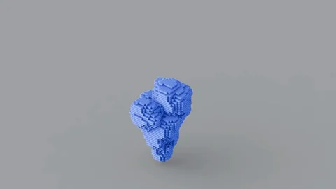 Cg animation of the explosion of Lego bricks, blocks. Video stock 106387623