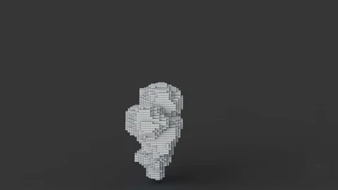 Cg animation of the explosion of Lego bricks, blocks. Stock Footage 106388241