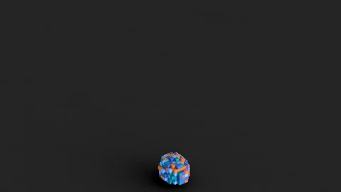 Cg animation of the explosion of monochrome cubes, bricks. Stock Footage 106855327