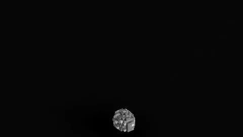 Cg animation of the explosion of monochrome cubes, bricks. Stock Footage 106893220