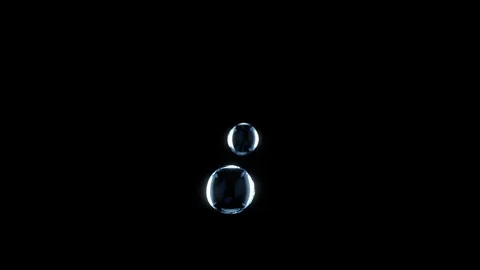 Cg animation of two water drops colliding splash black background. Slow motion 動画素材 87808662