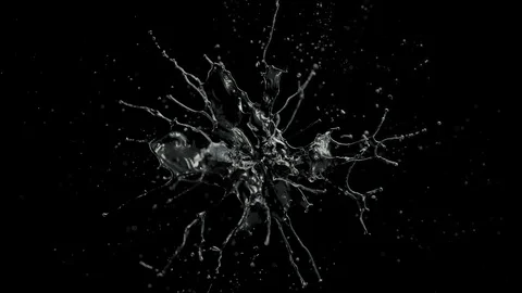 Cg animation of water explosion on black. Stock Footage 123018287