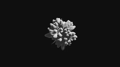 Cg animation of white powder explosion on black background. Slow motion movement Stock Footage 90258094