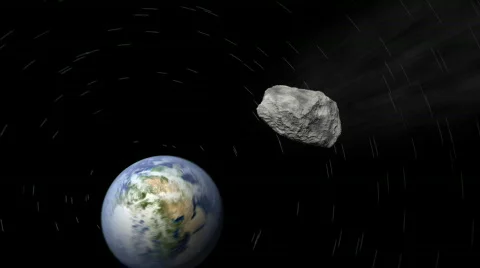 CG Asteroid Approaching Earth 003 (1080p 25 fps) Stock Footage 844051