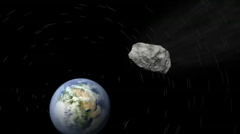 CG Asteroid Approaching Earth 003 (1080p 23.976) Video stock 844053