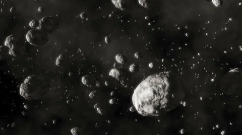 CG Asteroid Field 01 (1080p 29.97) Stock Footage