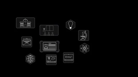 Cg background with digital symbols of science and education without borders Stock Footage 270242515