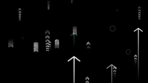 Cg background of upward moving arrows and geometric shapes with blur and Stock Footage 269139157