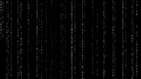 CG. Binary digits rows changes at time. Black background. Streaming data concept Stock Footage 255839155