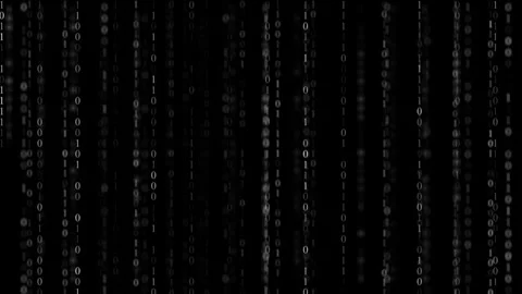CG. Binary digits rows changes at time. Black background. Streaming data concept Stock Footage 255839228