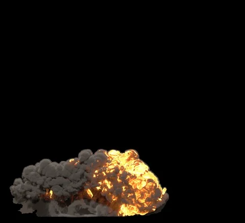 CG Explosion01 - Side View Stock Footage 102450925