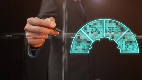 Cg footage of a pie chart divided into sectors indicating the number of Stock Footage 270248524