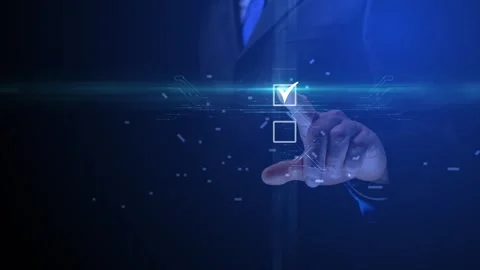 Cg footage on the topic of testing and voting. The choice is obvious Video stock 264641455