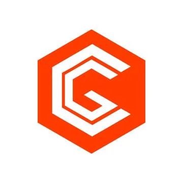 CG, GC, CGO, GCO initials hexagonal geometric company logo Illustrazione stock
