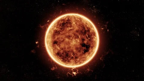 Cg generated Sun isolated star in space. Video stock 124431703